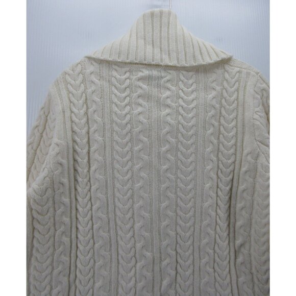 LL Bean Sweater Large Merino Wool Turtleneck Pullover Cable Knit - Picture 7 of 10